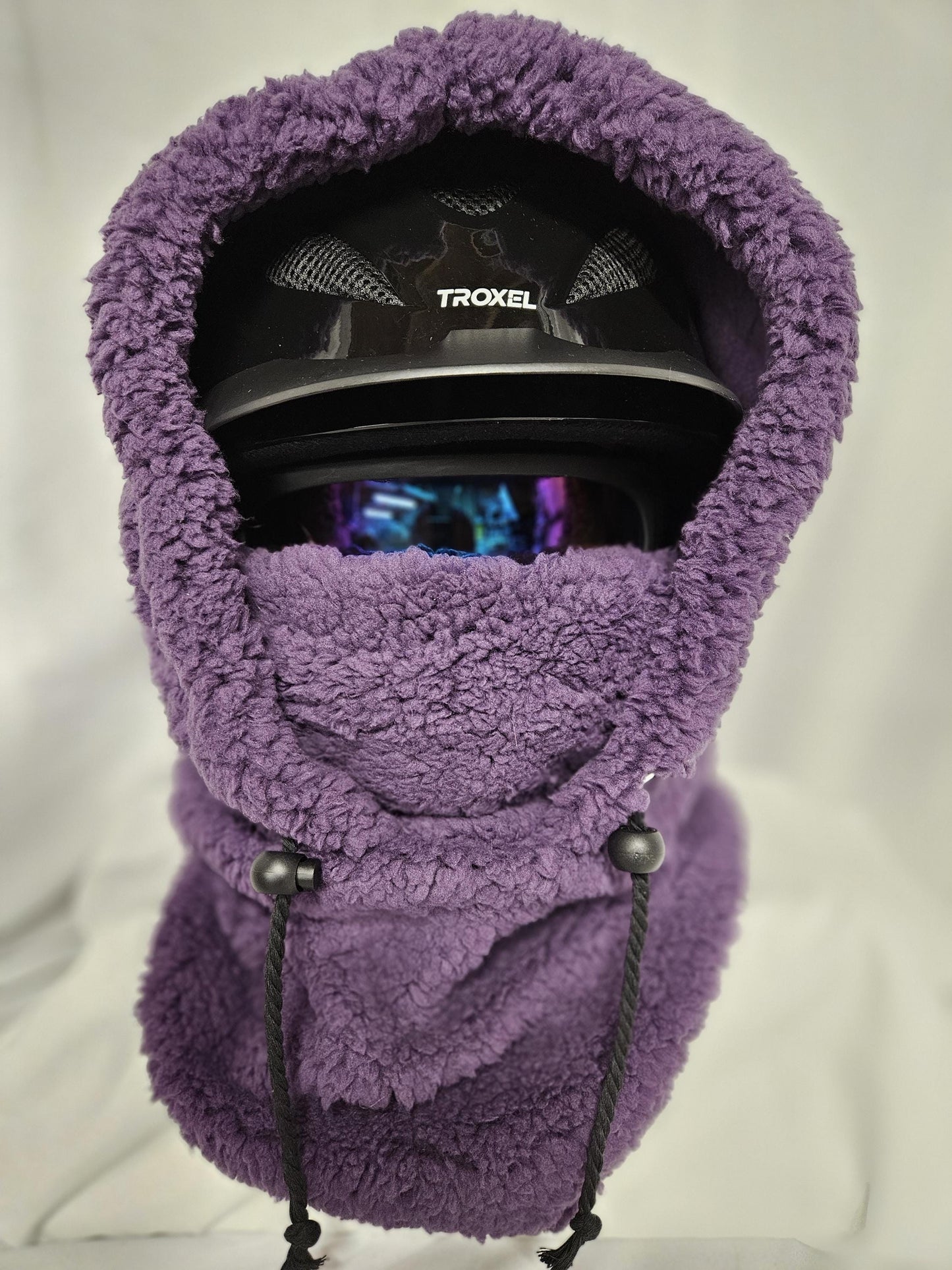 Purple Sherpa Fleece Large Ski Helmet Cover
