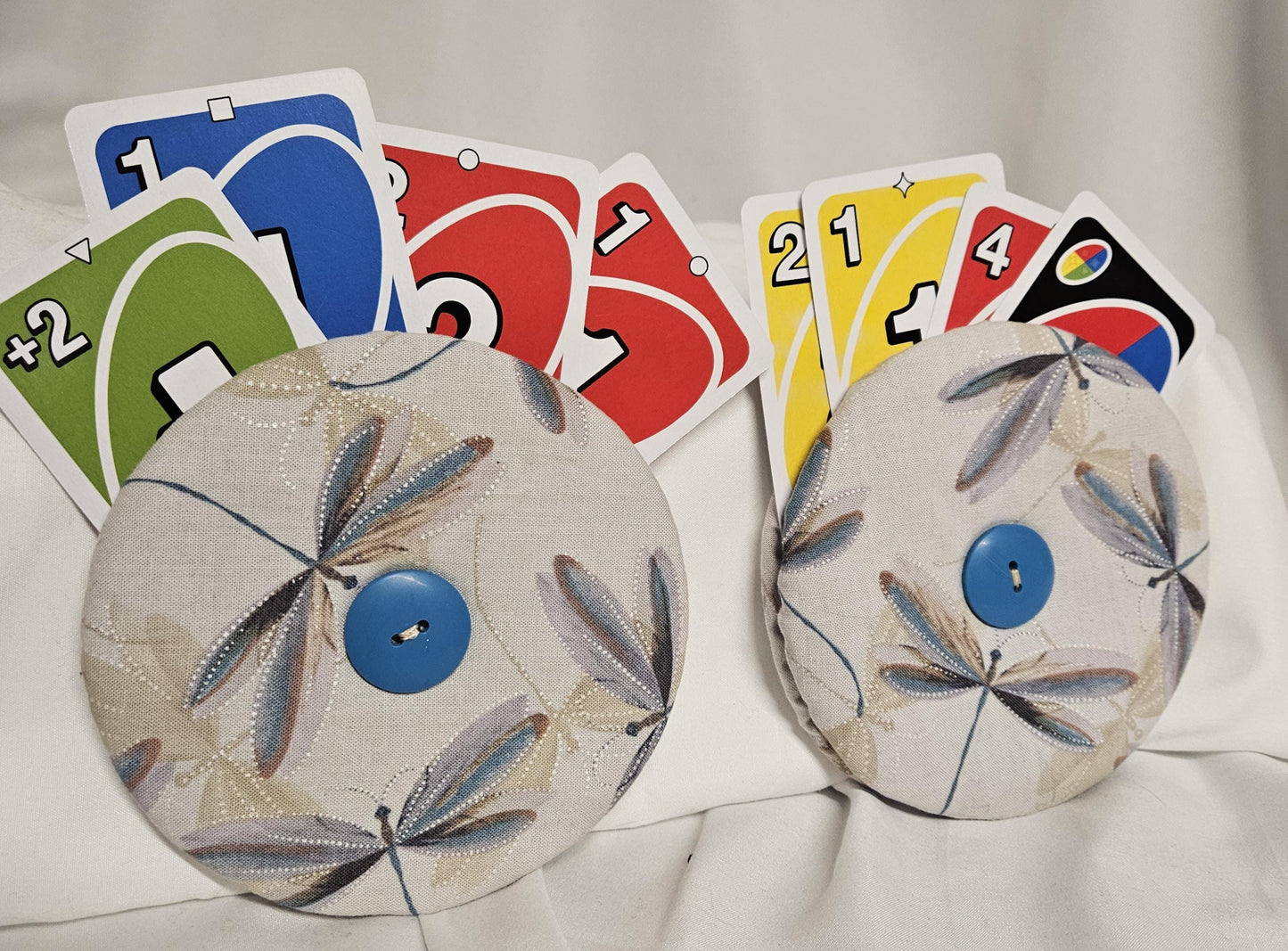 Dragonfly Print Card Game Holder, Playing card holder for small hands, cd card holder