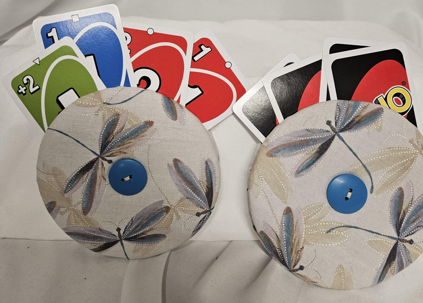 Dragonfly Print Card Game Holder, Playing card holder for small hands, cd card holder