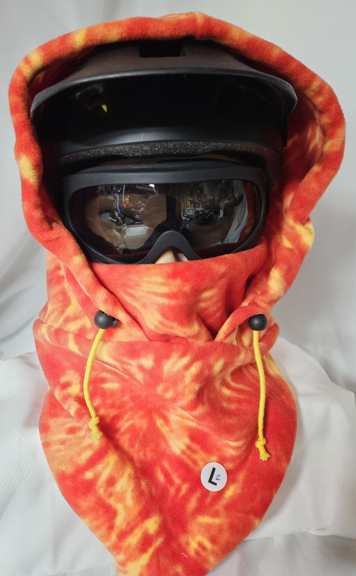 Sunburst Tie Dye Anti Pill Fleece Large Ski Helmet Cover pattern 2