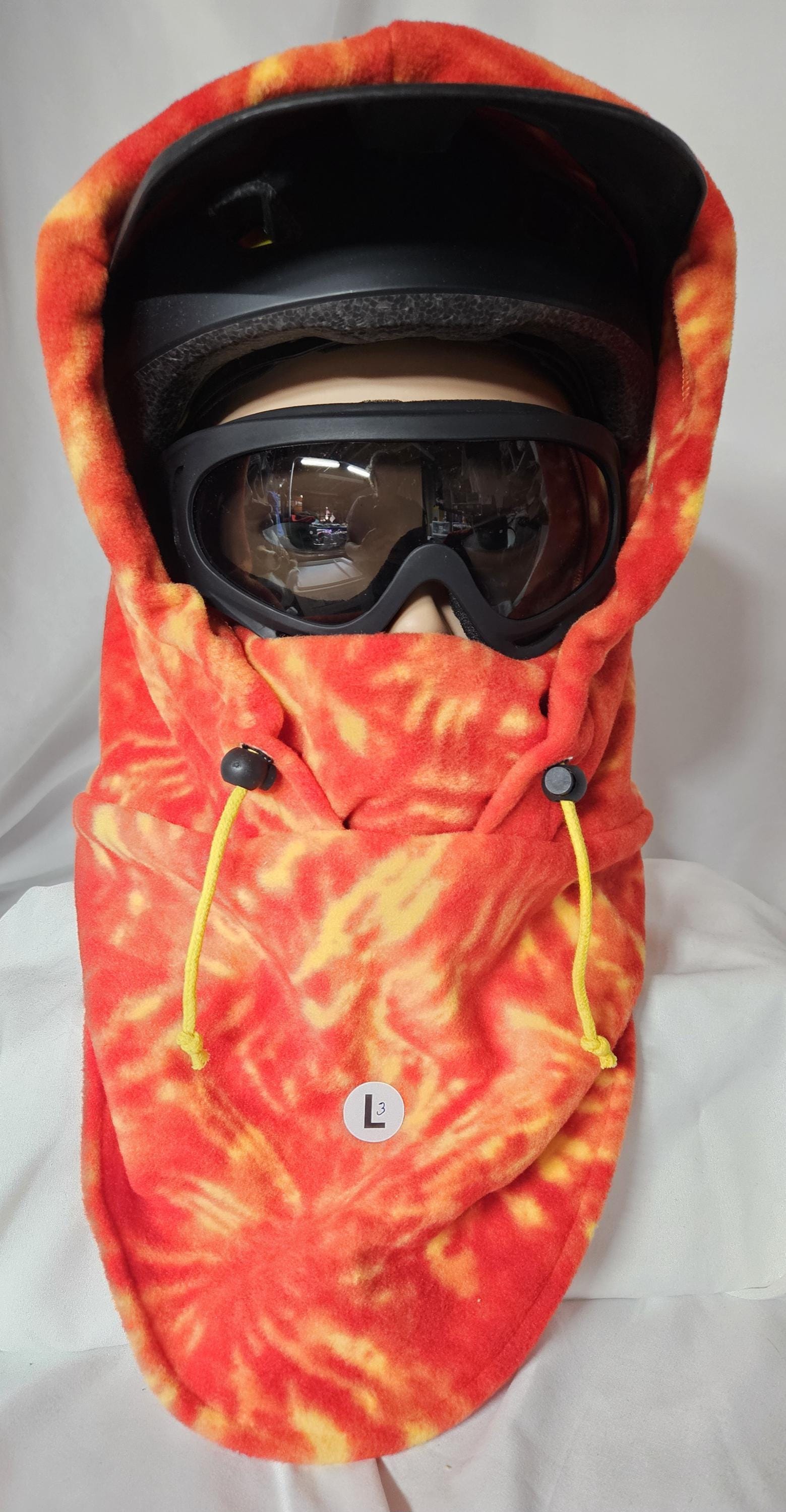 Sunburst Tie Dye Anti Pill Fleece Large Ski Helmet Cover pattern 3