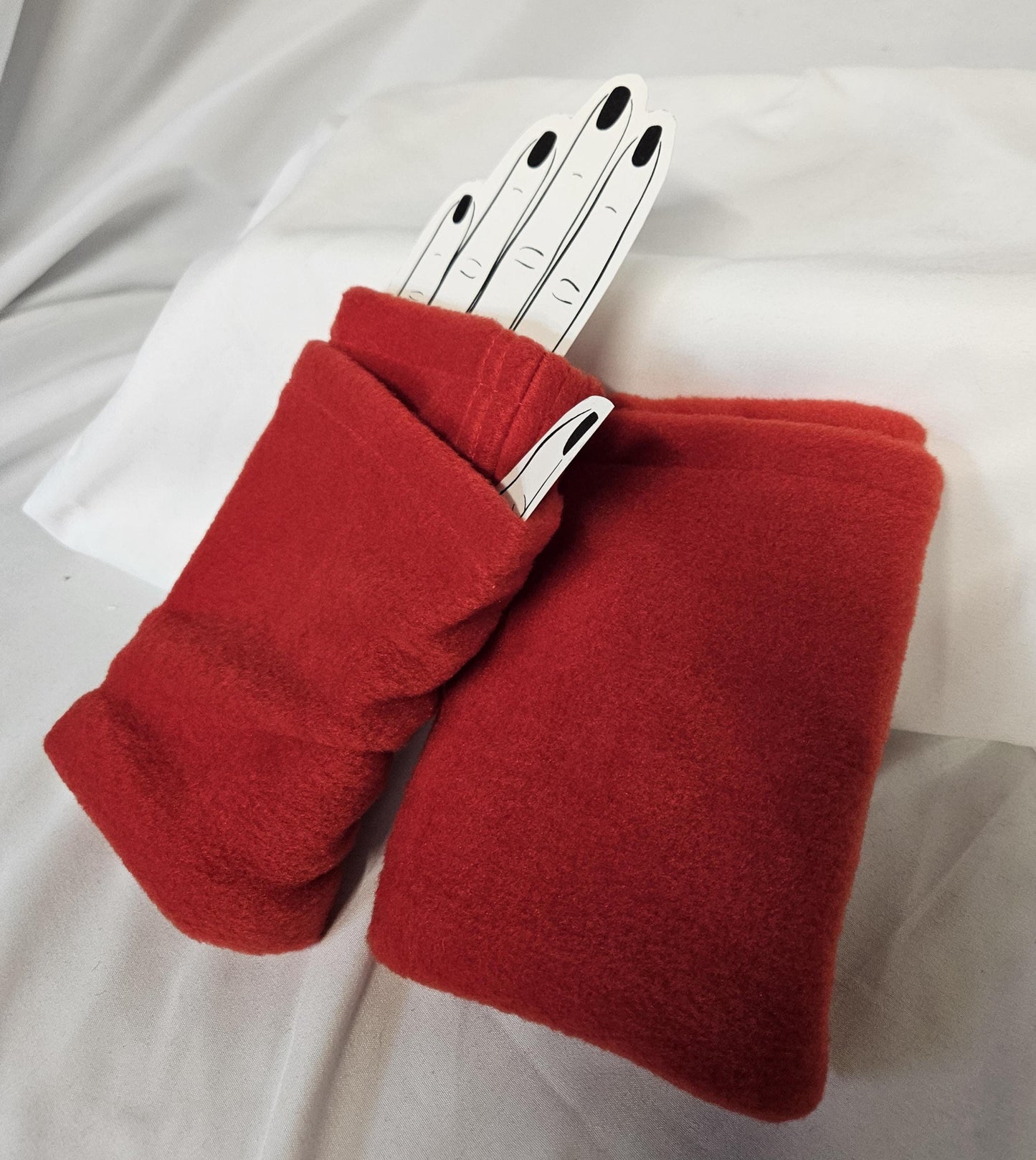 Red Fleece Fingerless Gloves