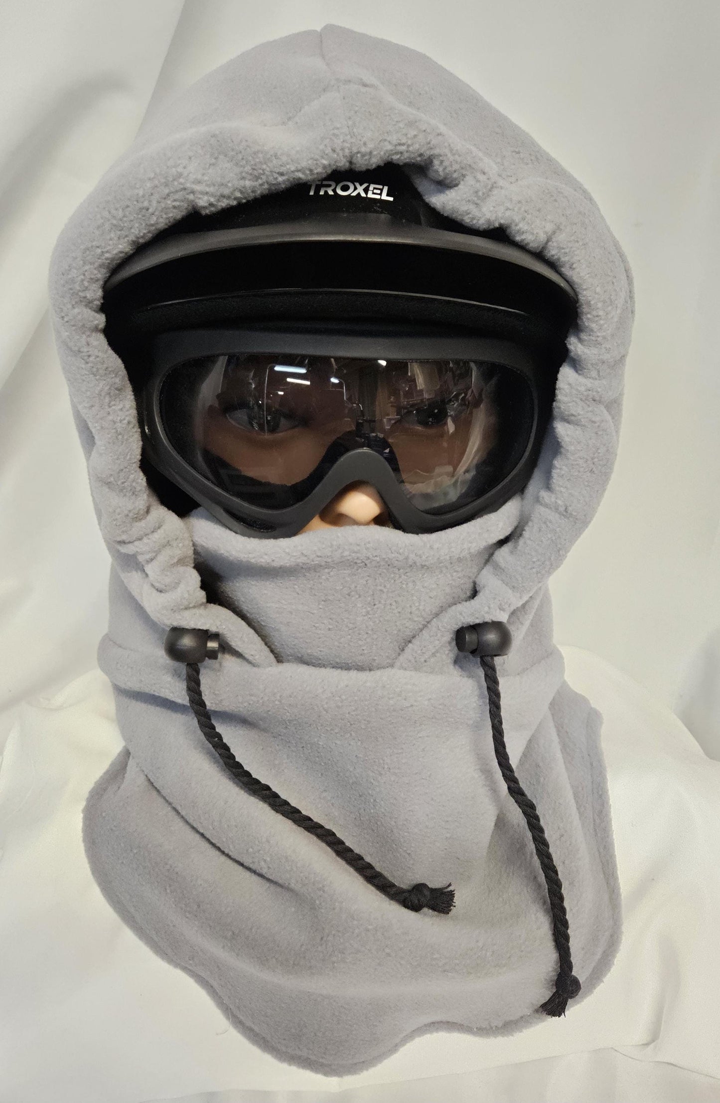 Gray Anti Pill Fleece Large Ski Helmet Cover, Riding Helmet Cover, Hoodie Hat, Ski Mask, 4-in-1 Fleece Hood Cover, Winter Hat, Snood