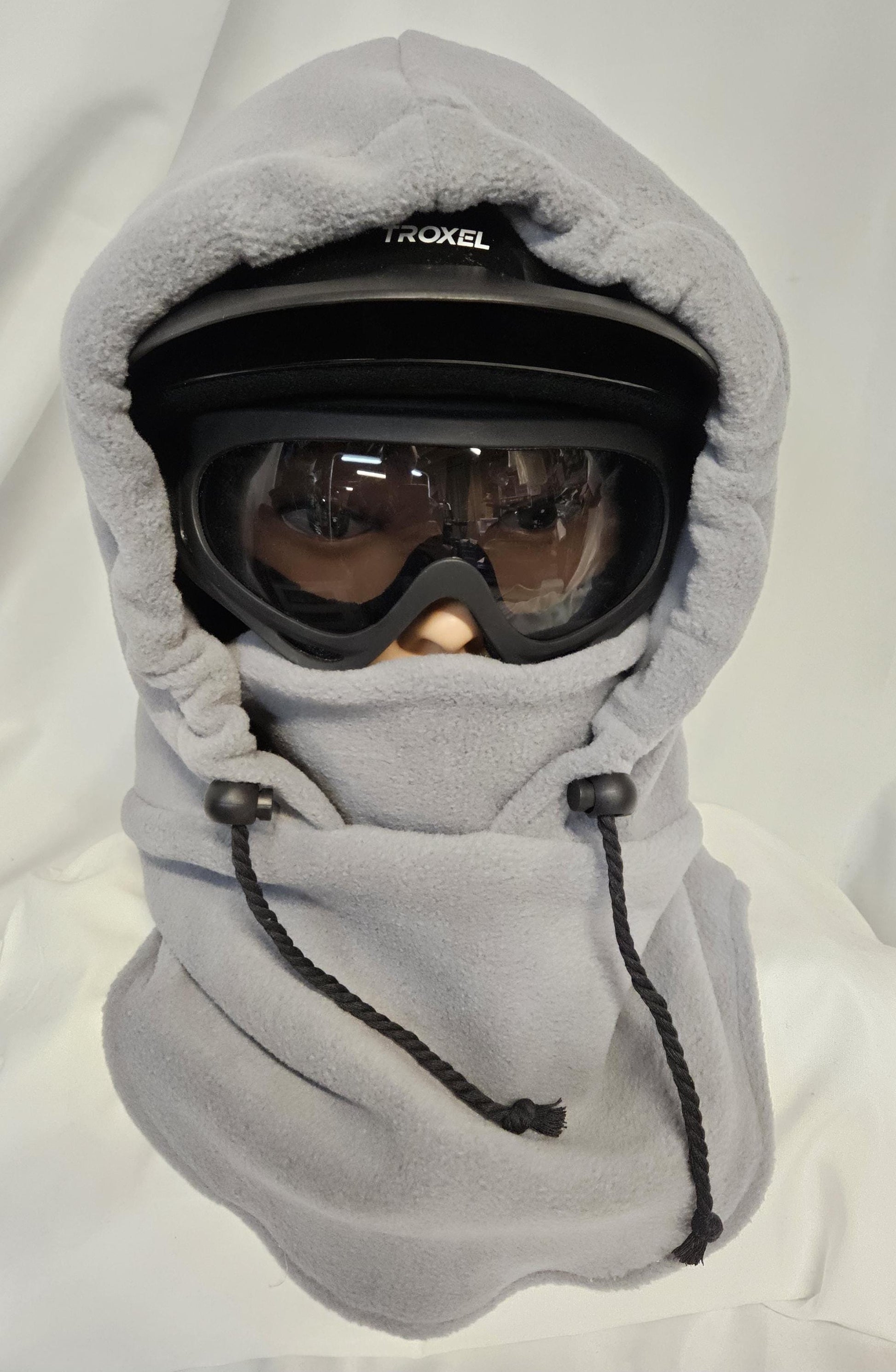 Gray Anti Pill Fleece Large Ski Helmet Cover, Riding Helmet Cover, Hoodie Hat, Ski Mask, 4-in-1 Fleece Hood Cover, Winter Hat, Snood