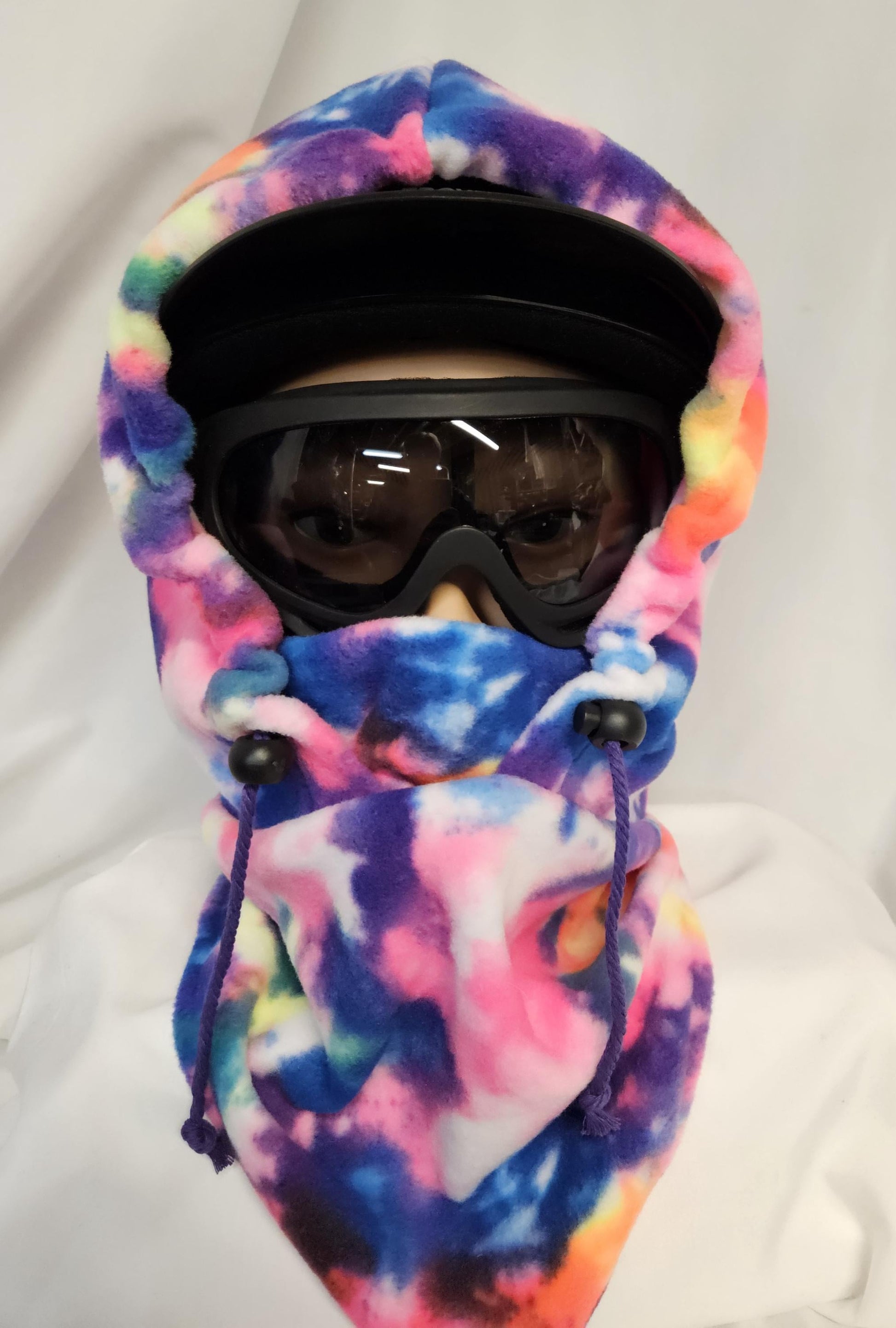 Rainbow Splatter Anti Pill Fleece Large Ski Helmet Cover