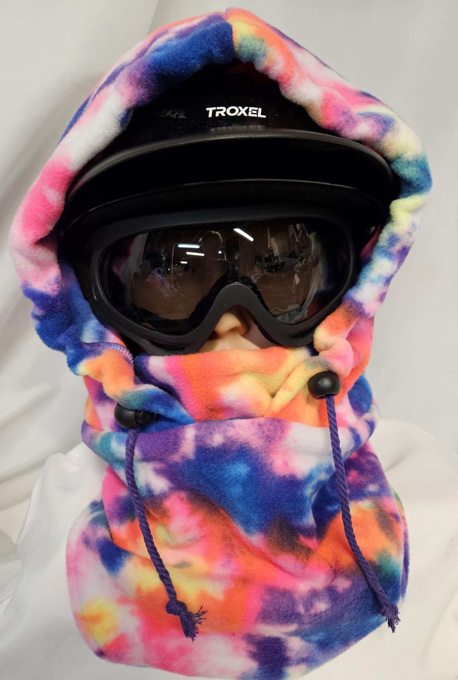 Rainbow Splatter Anti Pill Fleece Large Ski Helmet Cover