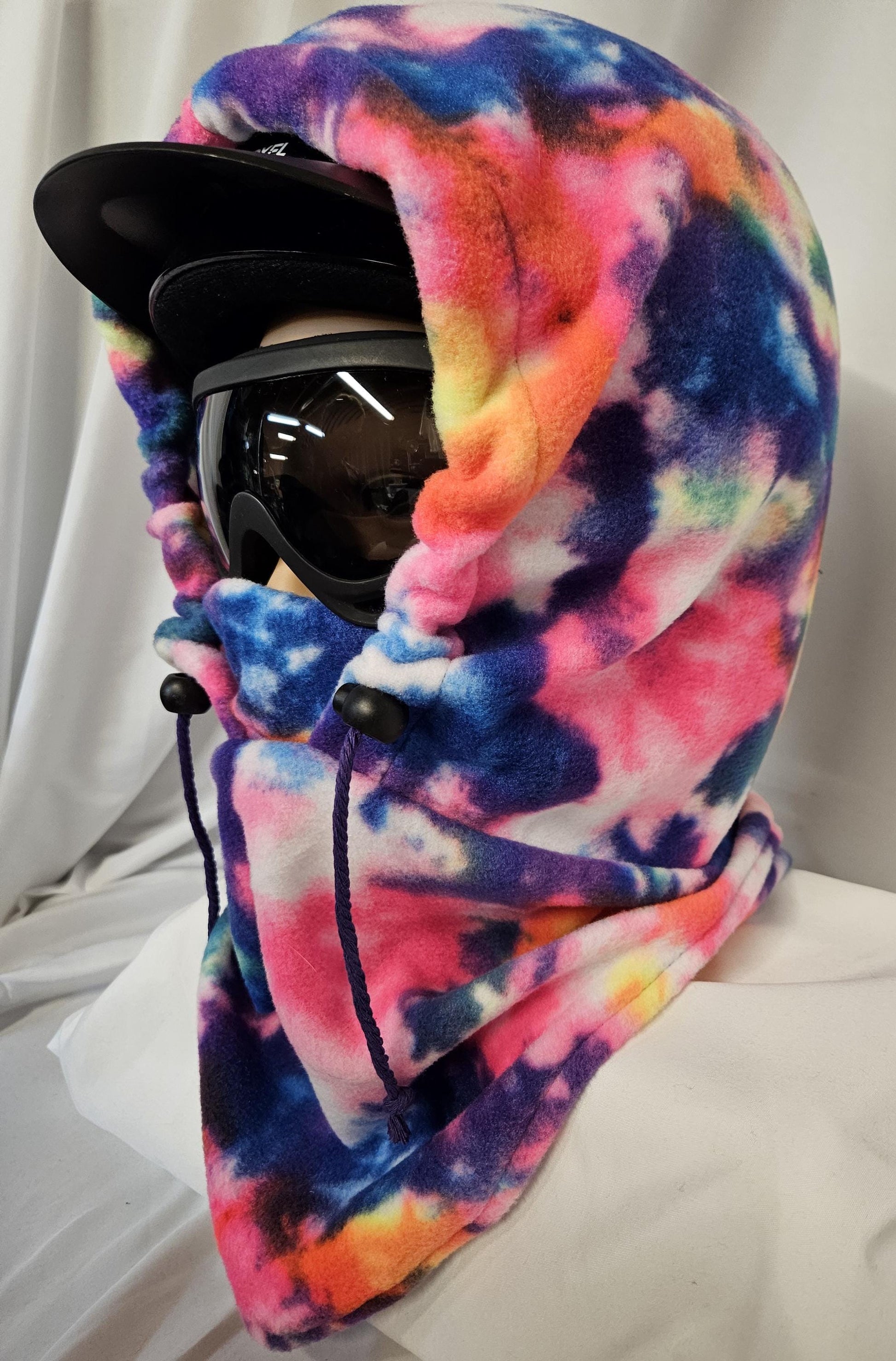 Rainbow Splatter Anti Pill Fleece Large Ski Helmet Cover
