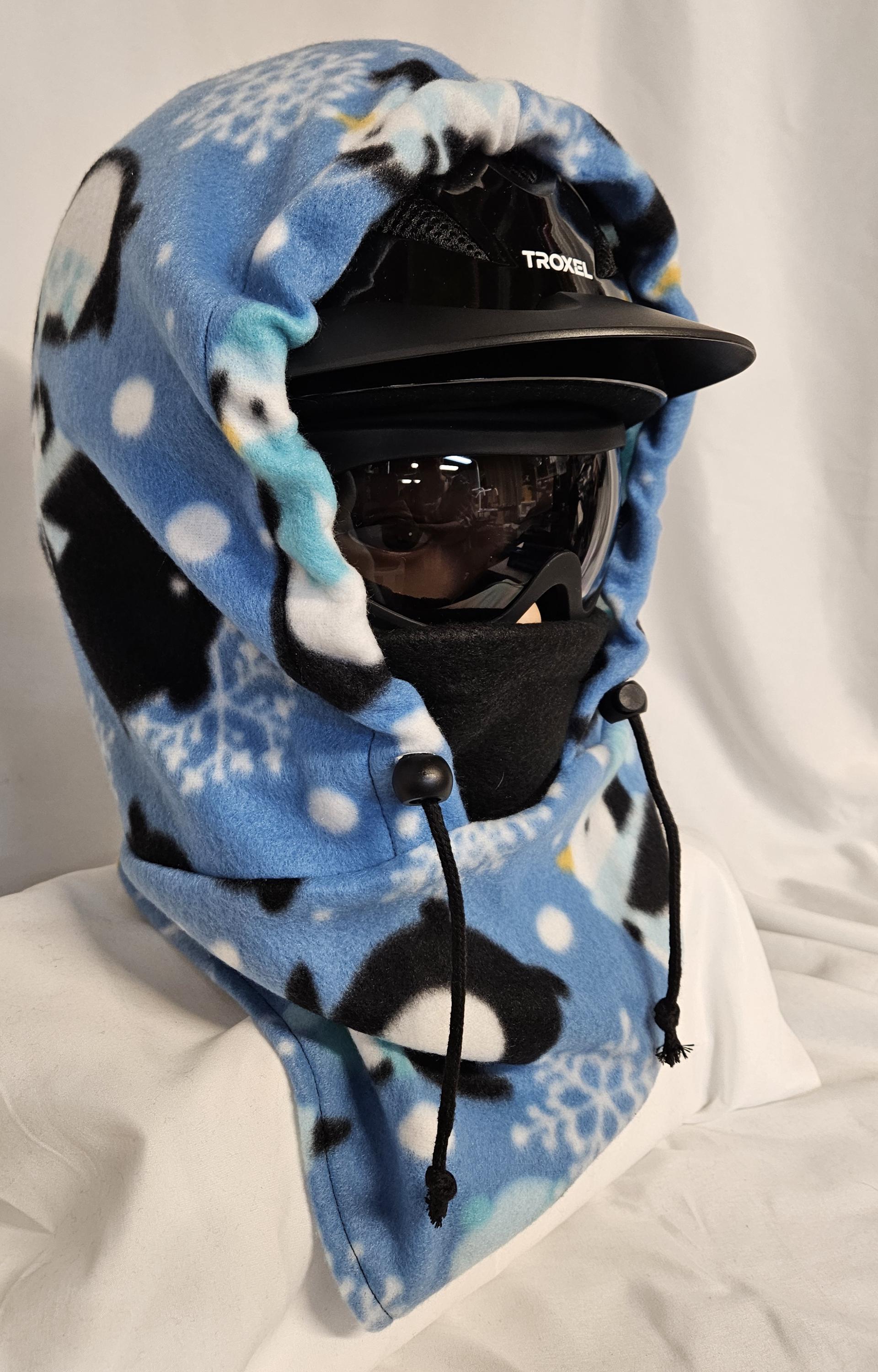 Pinguin Print Large Fleece Ski Helmet Cover