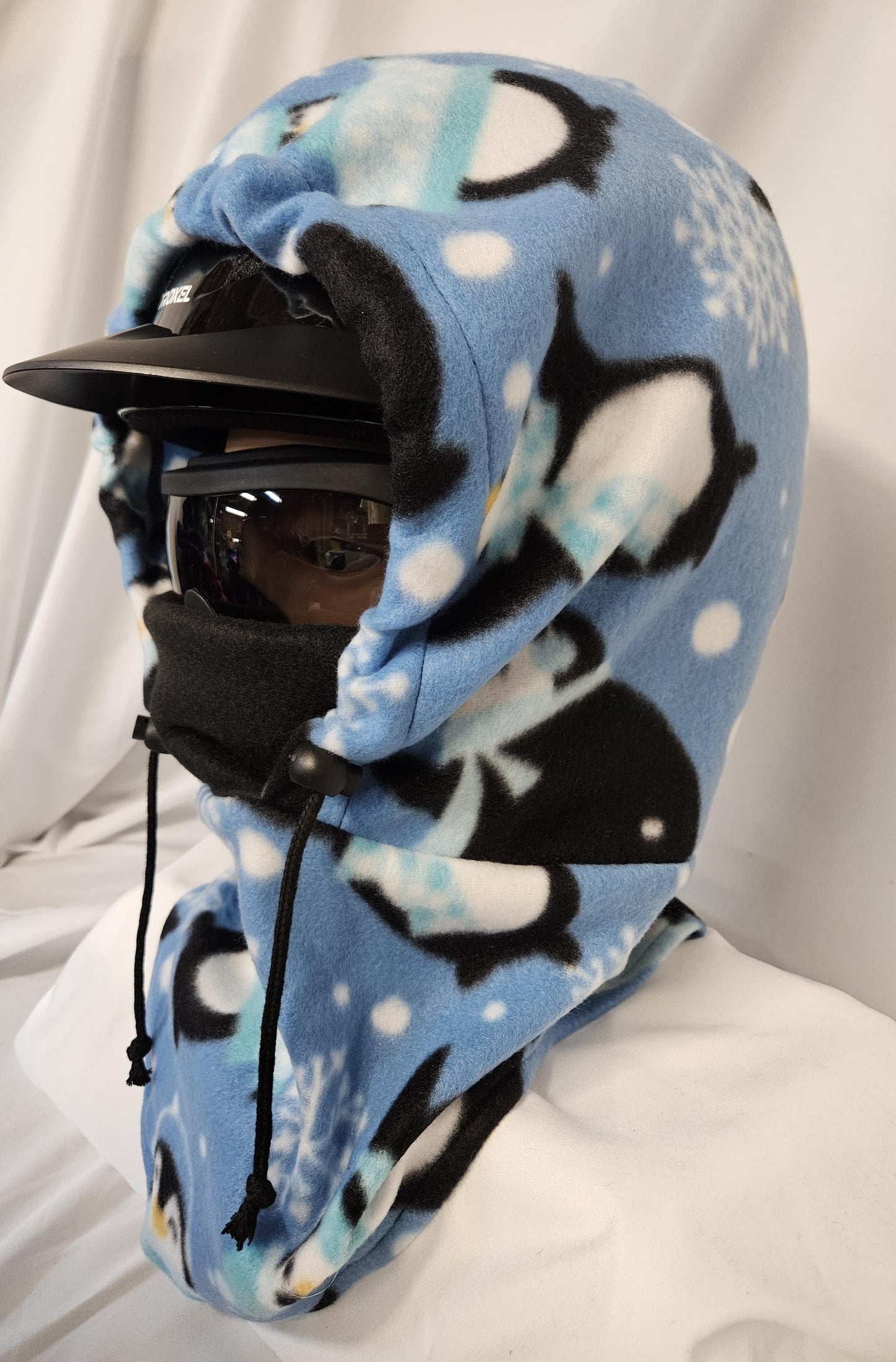 Pinguin Print Large Fleece Ski Helmet Cover