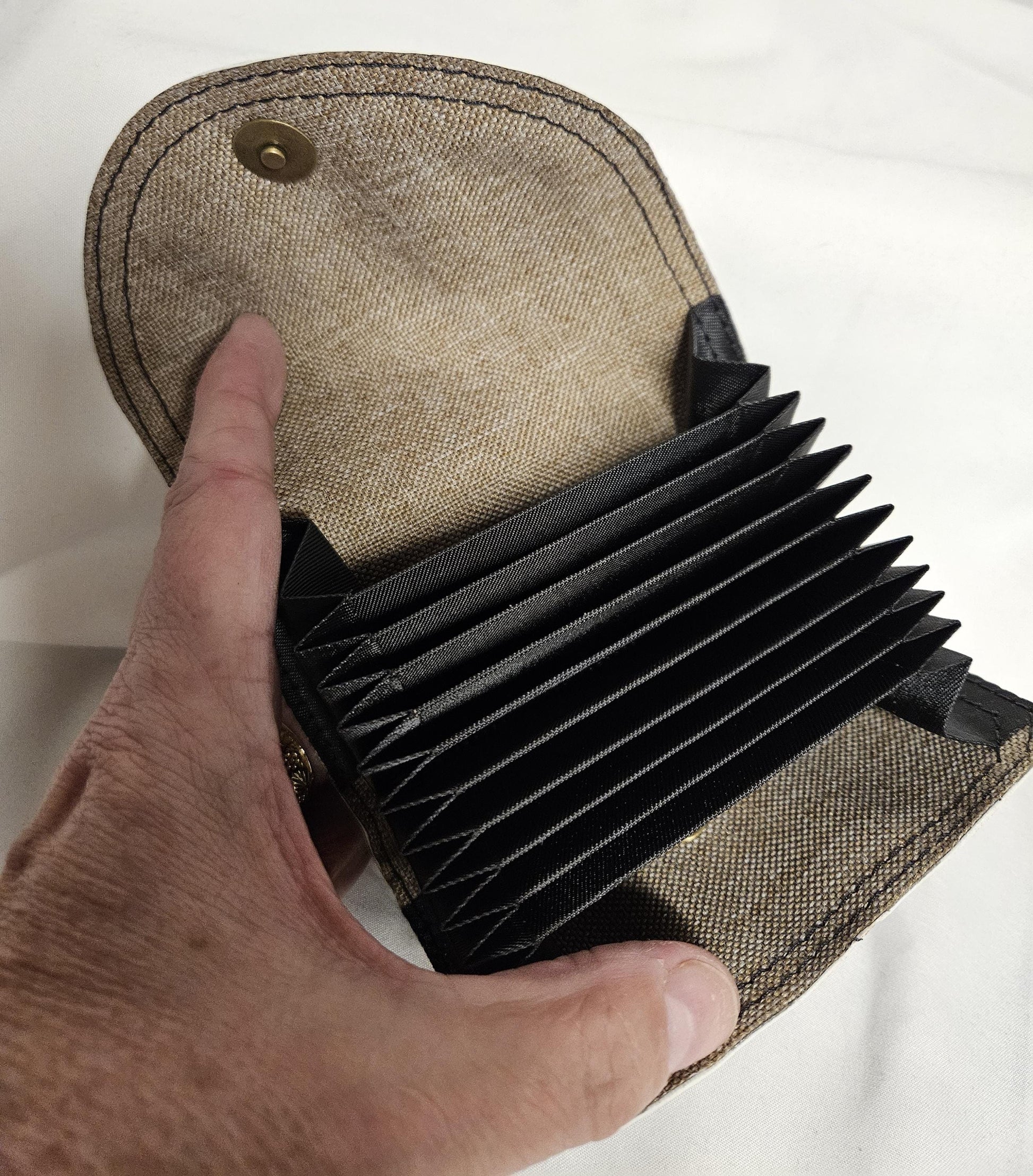 Credit Card Accordion Wallet – Magnetic Snap Closure – Compact Accordion Card Holder fall flowers vinyl wallet