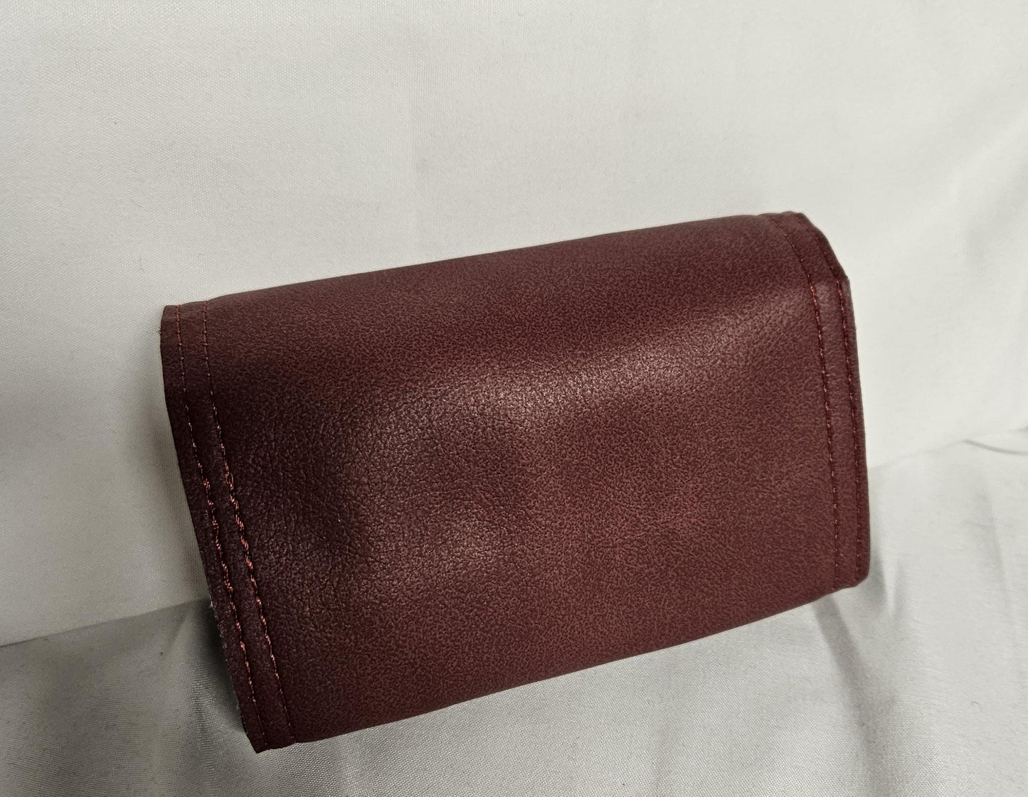 Credit Card Accordion Wallet – Magnetic Snap Closure – Compact Accordion Card Holder soft brown vinyl