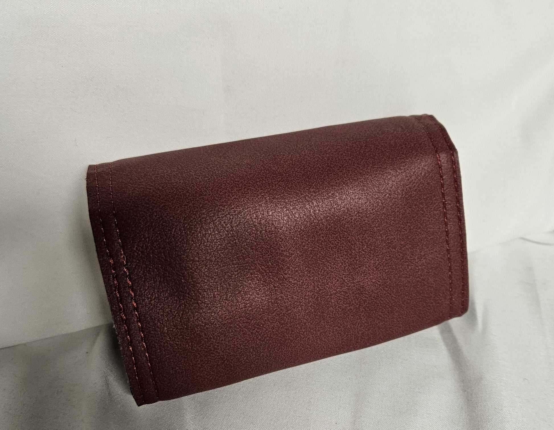 Credit Card Accordion Wallet – Magnetic Snap Closure – Compact Accordion Card Holder soft brown vinyl