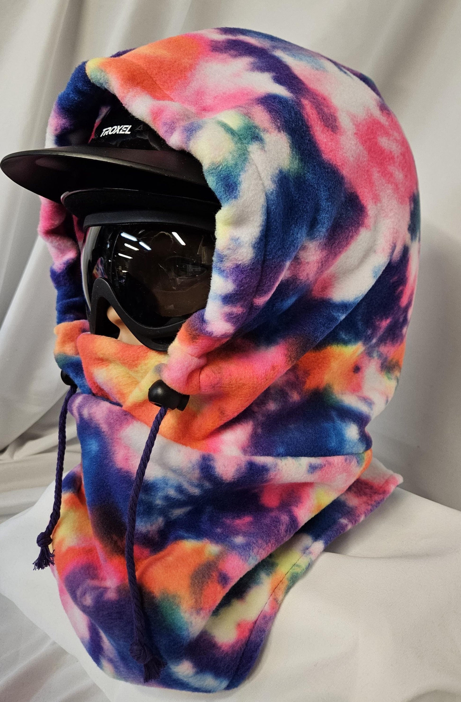 Rainbow Splatter Anti Pill Fleece Large Ski Helmet Cover