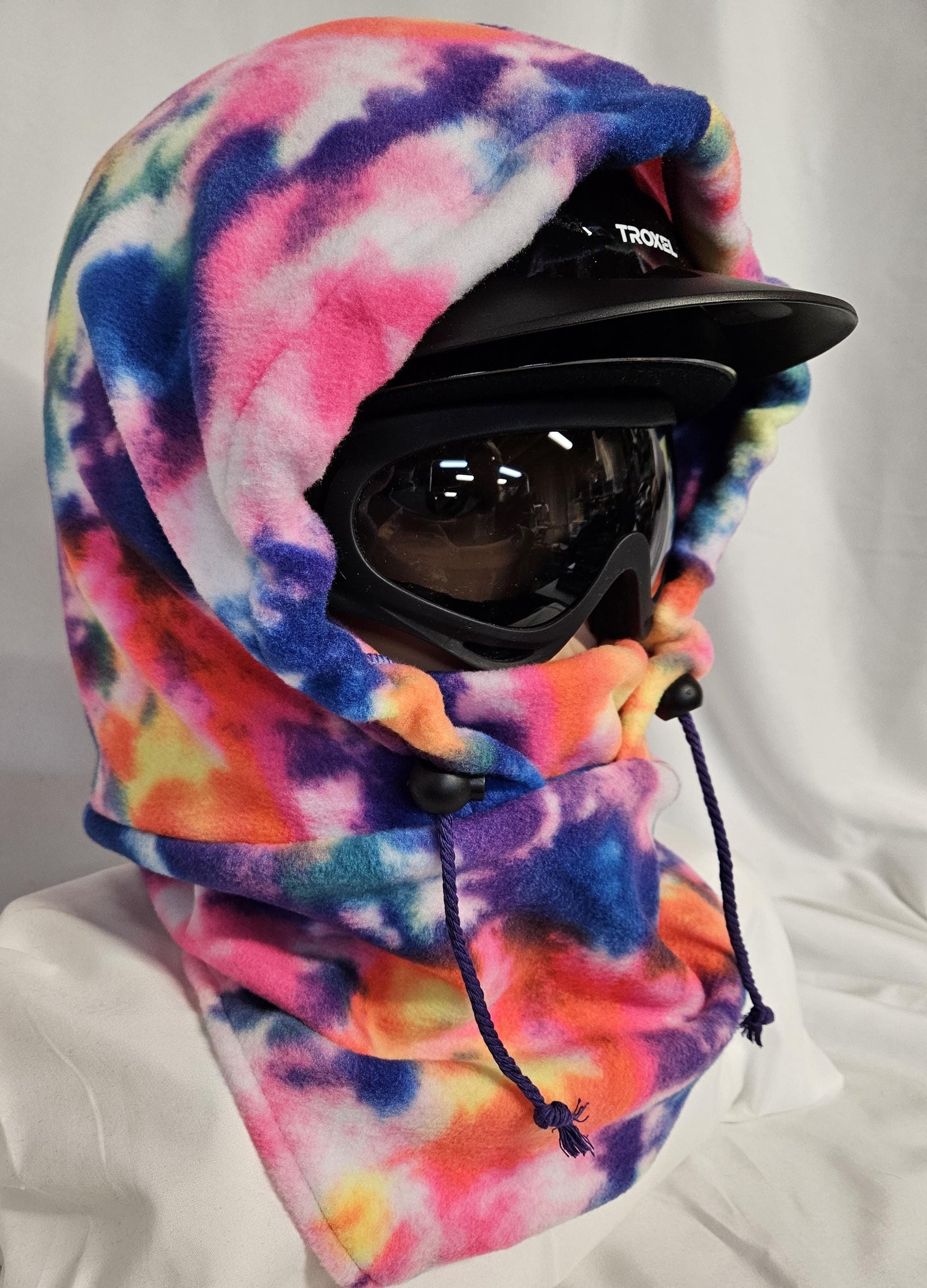 Rainbow Splatter Anti Pill Fleece Large Ski Helmet Cover