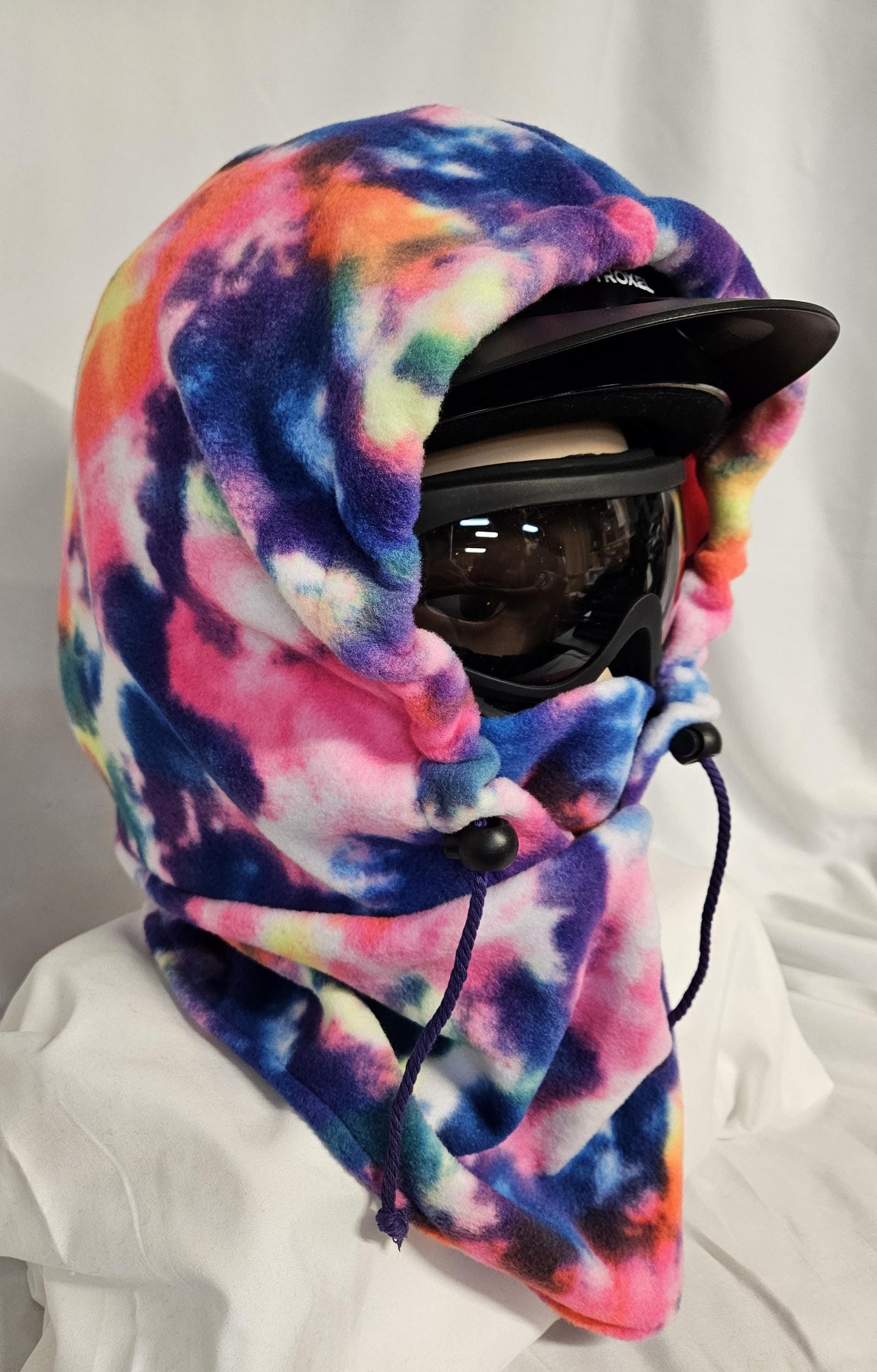 Rainbow Splatter Anti Pill Fleece Large Ski Helmet Cover
