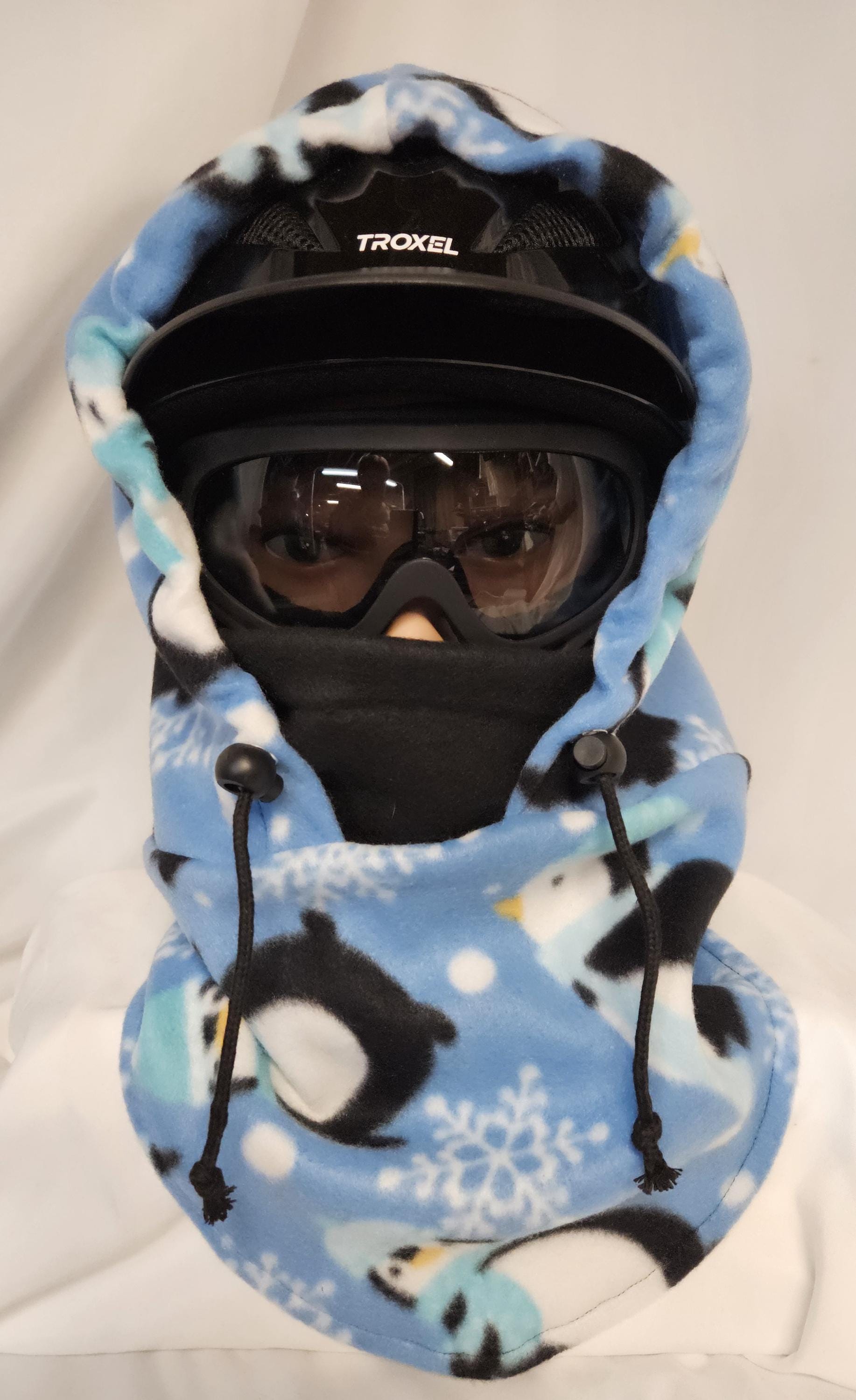 Pinguin Print Large Fleece Ski Helmet Cover