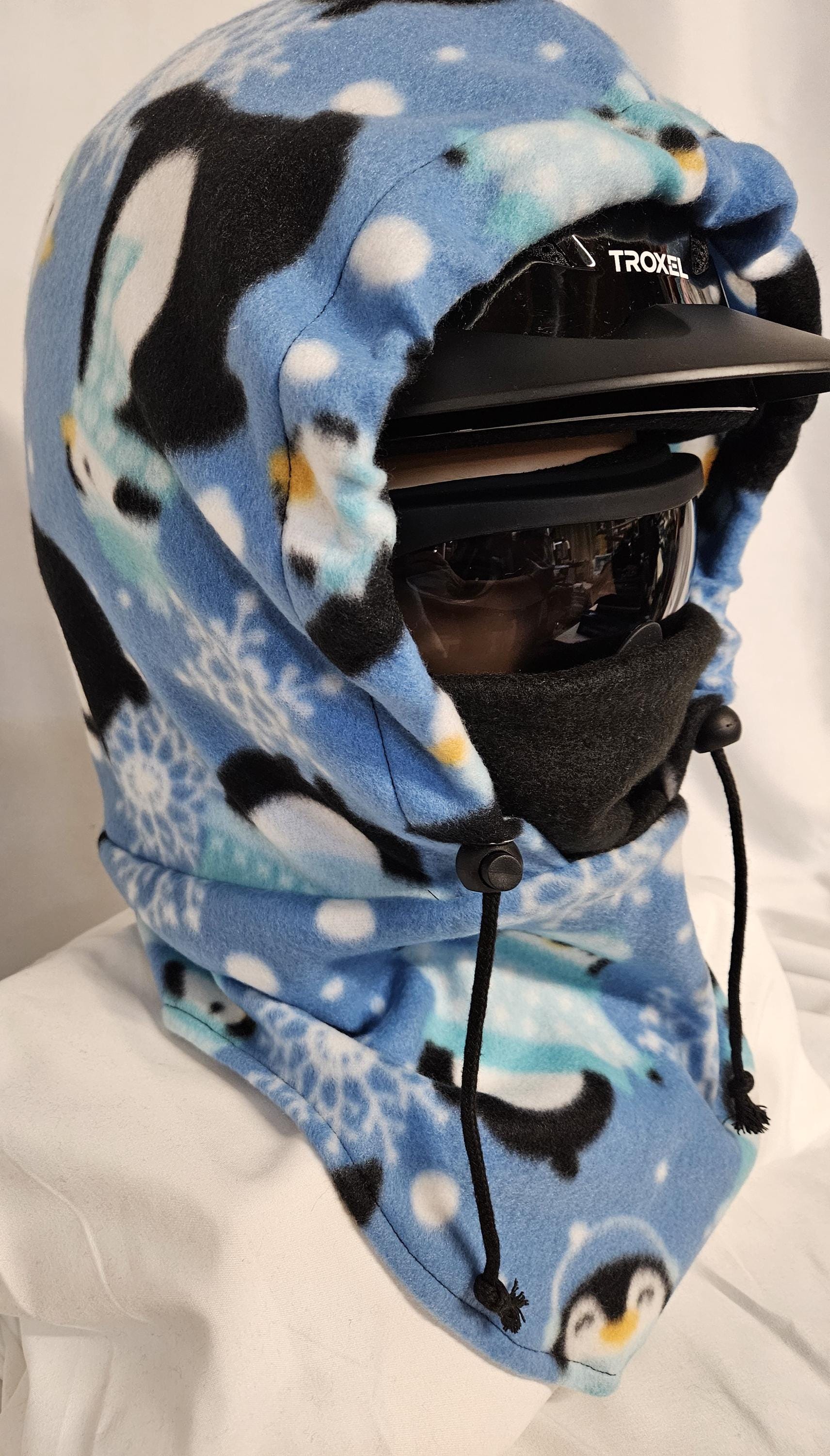 Pinguin Print Large Fleece Ski Helmet Cover