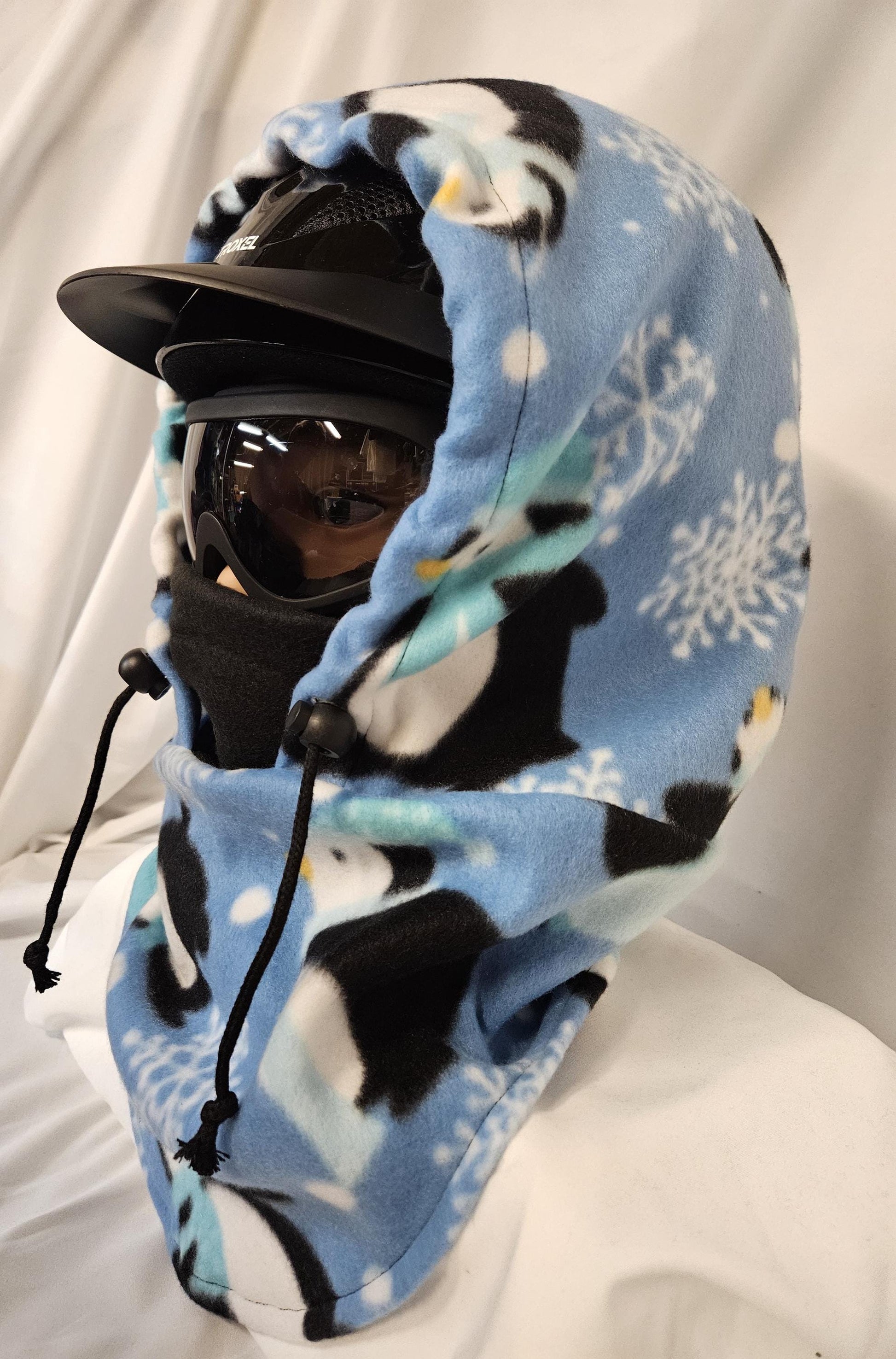 Pinguin Print Large Fleece Ski Helmet Cover