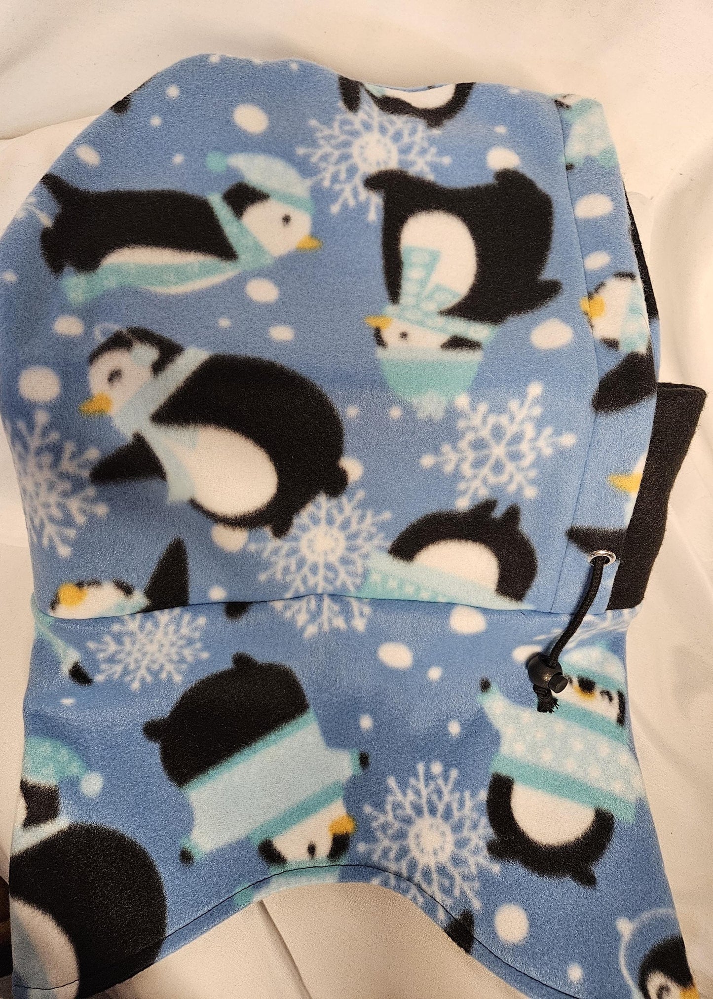 Pinguin Print Large Fleece Ski Helmet Cover
