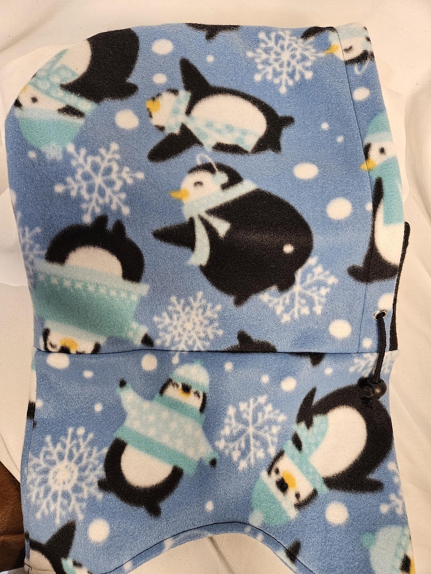 Pinguin Print Large Fleece Ski Helmet Cover