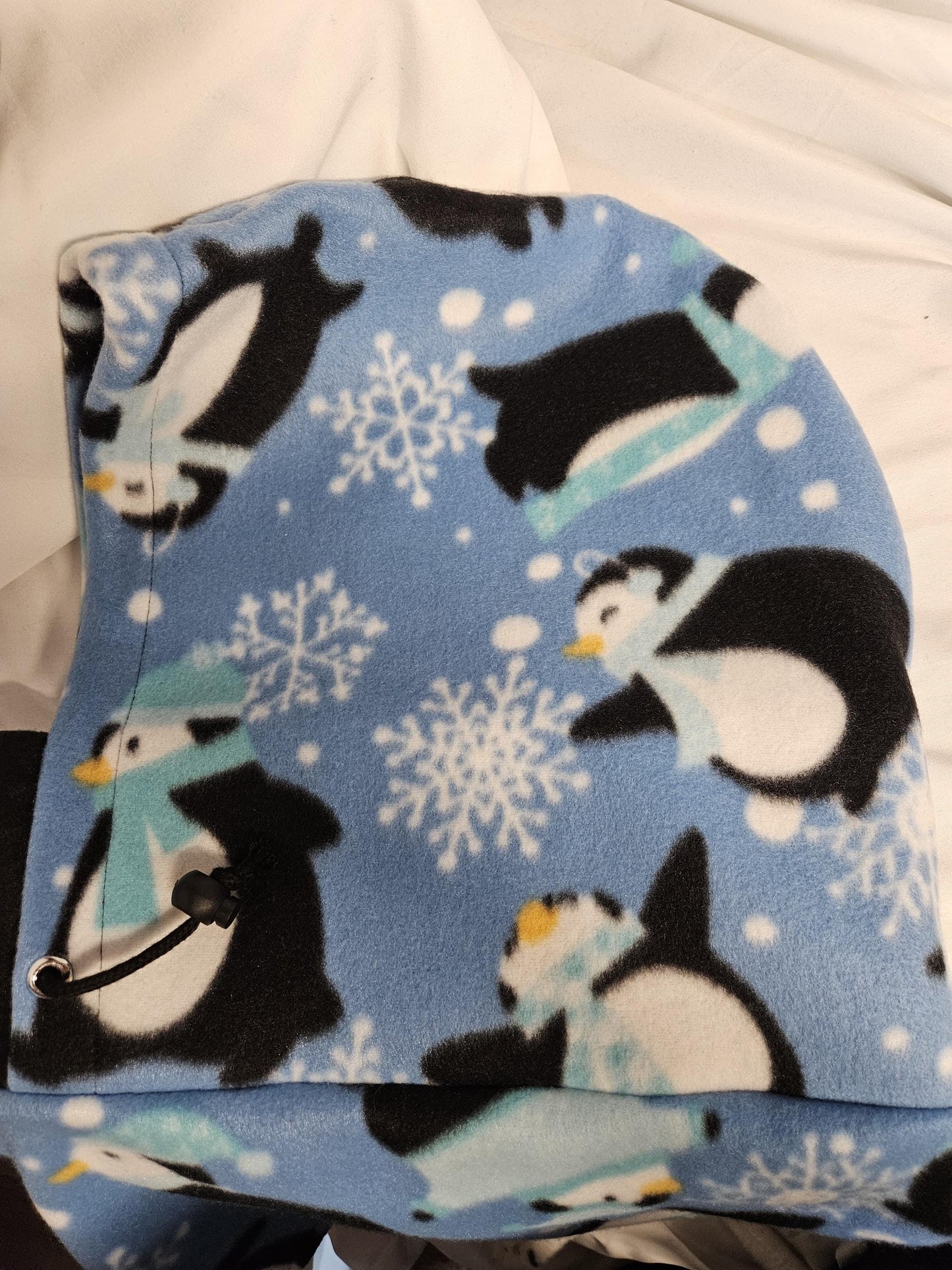 Pinguin Print Large Fleece Ski Helmet Cover
