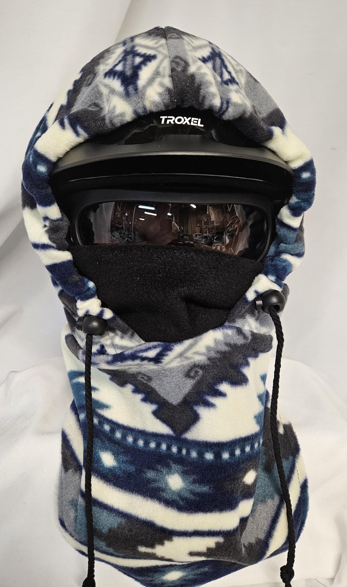 Gray Aztec Anti Pill Plush Fleece Large Ski Helmet Cover