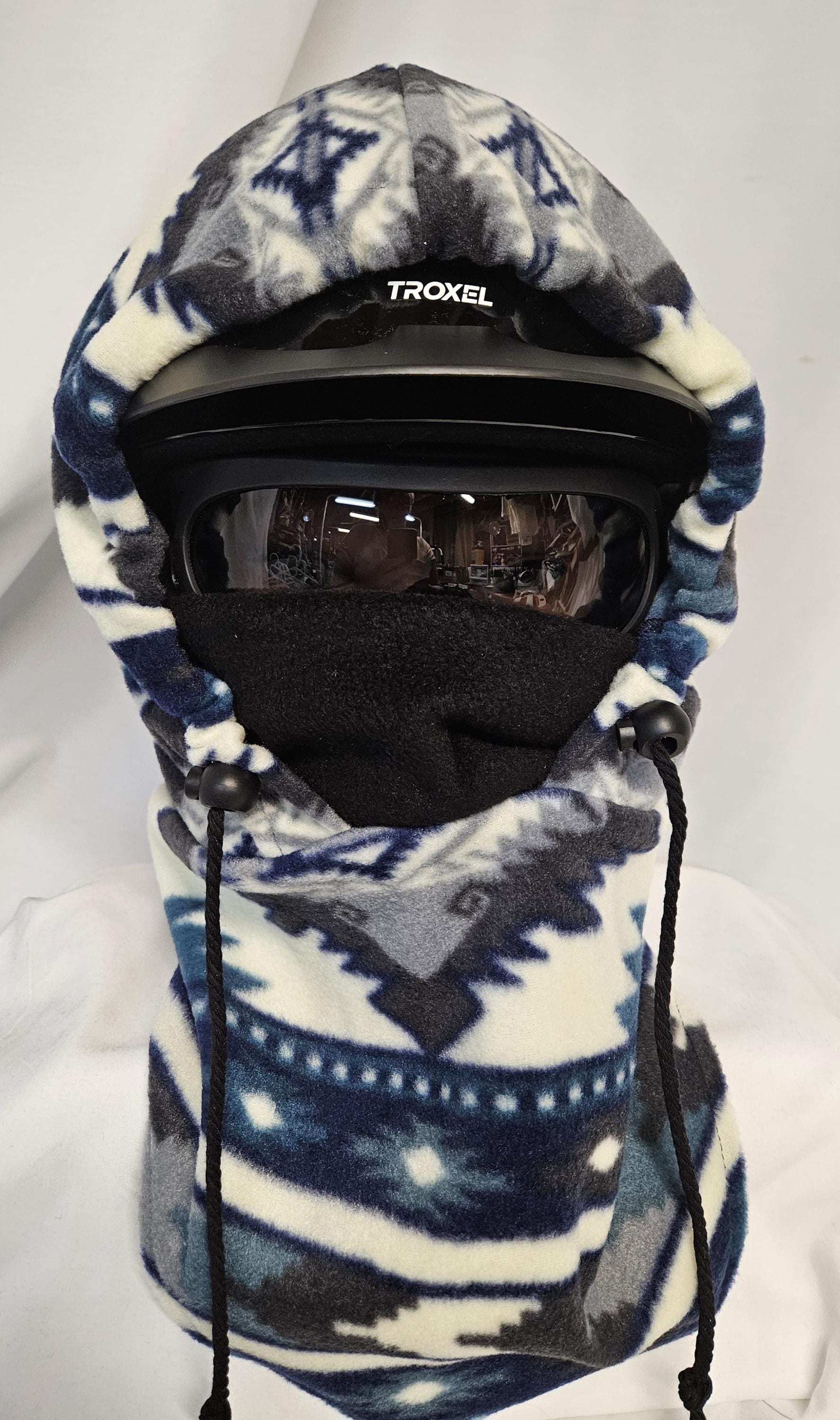 Gray Aztec Anti Pill Plush Fleece Large Ski Helmet Cover