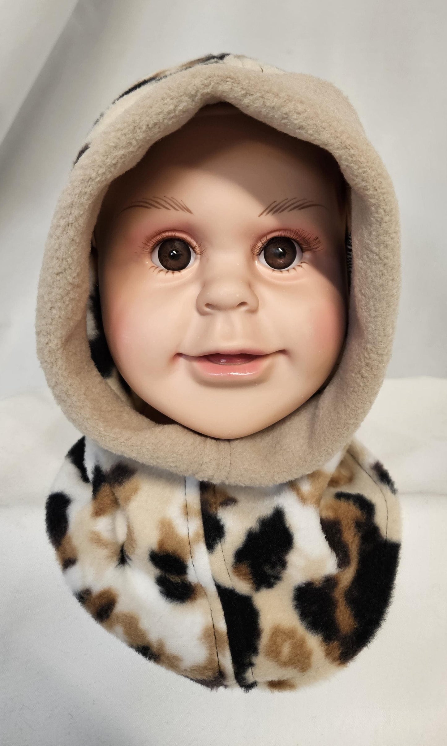 Animal Spots Cozy Fleece Winter Hood – Children’s Large (Fits Ages 18 - 24 months) | Handmade Balaclava