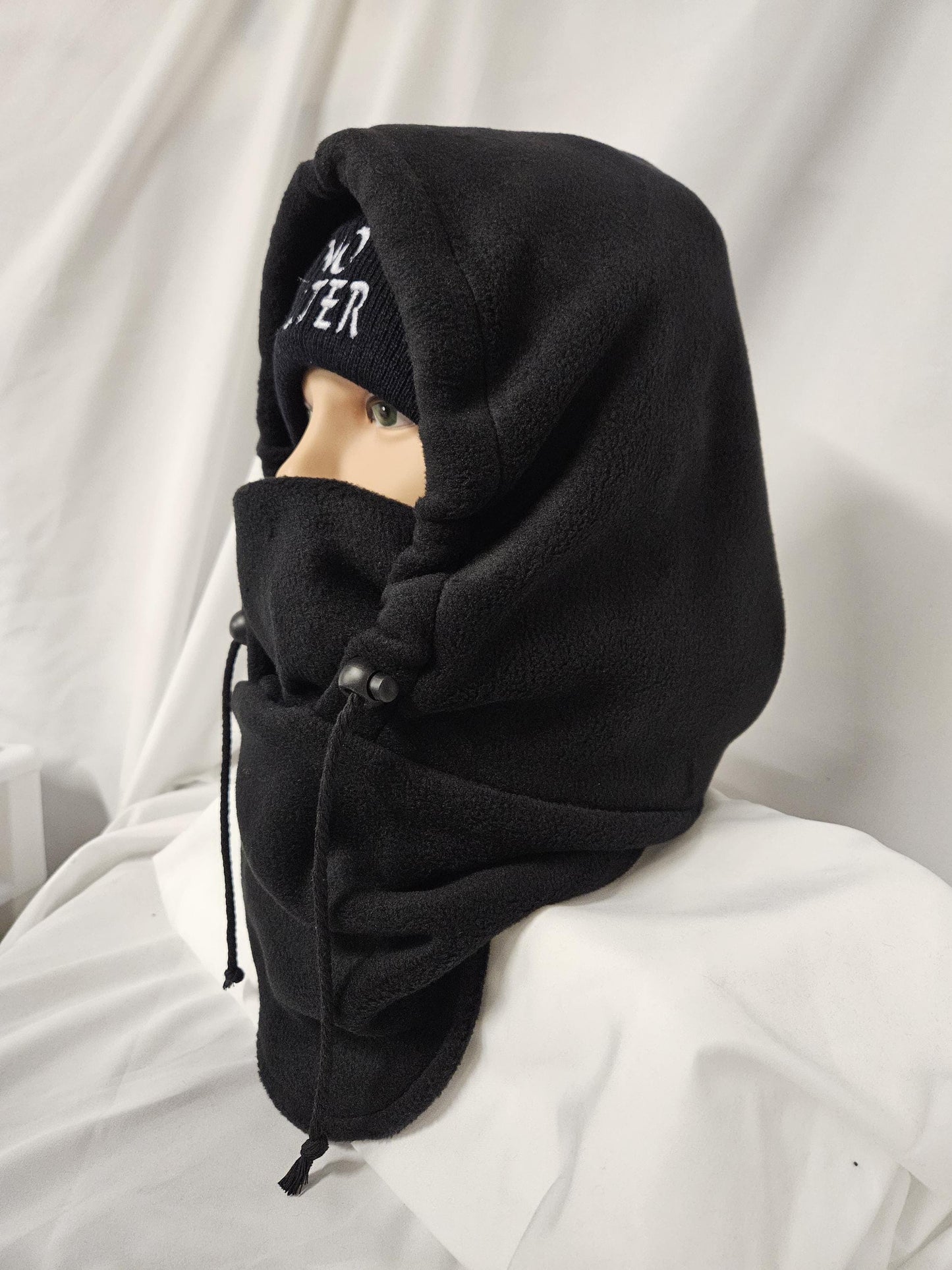 No Filter Winter Bundle | Embroidered Beanie & Fleece Balaclava Set | Cold Weather Face Cover | Cozy Winter Gear | Unisex sz M