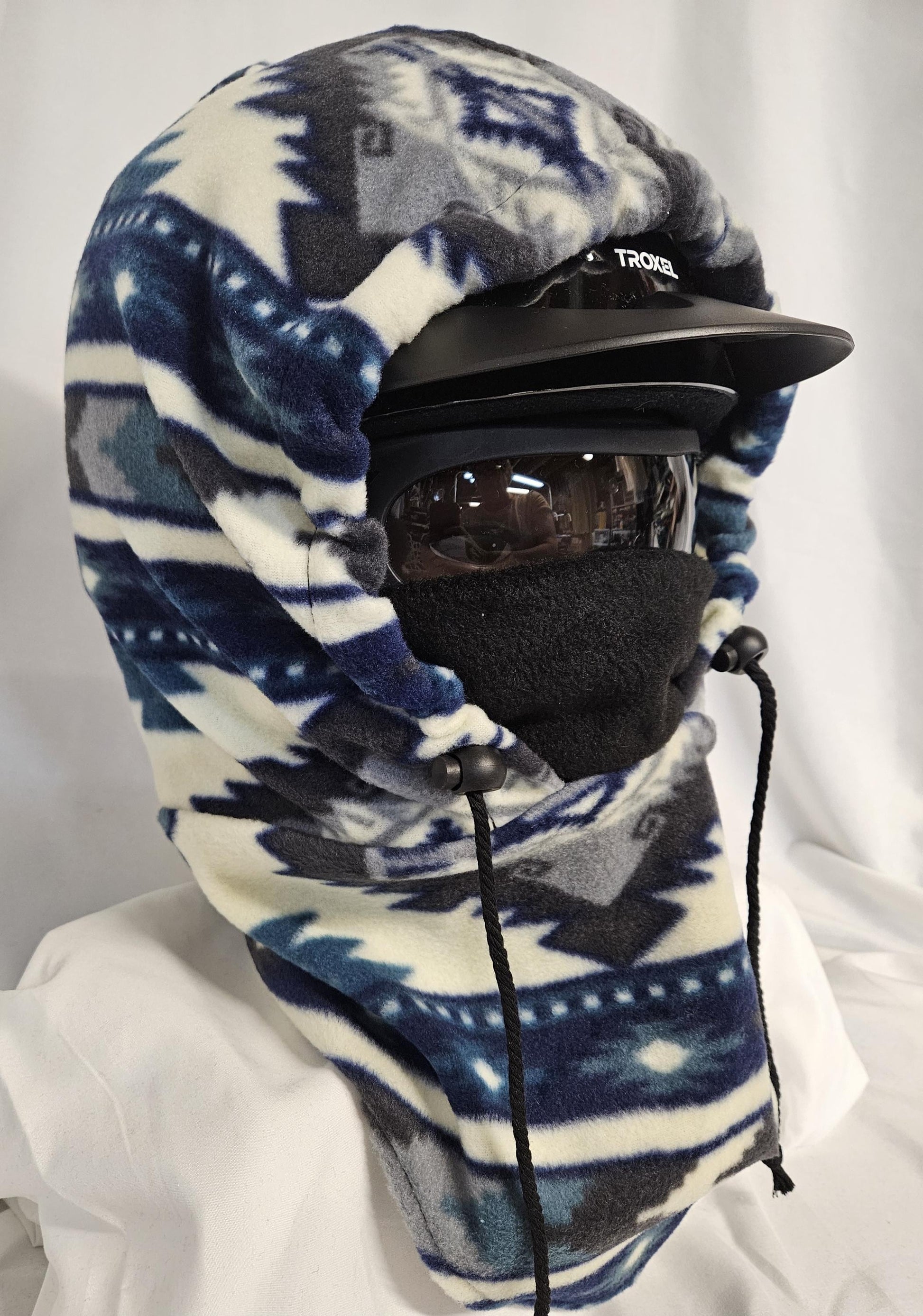 Gray Aztec Anti Pill Plush Fleece Large Ski Helmet Cover