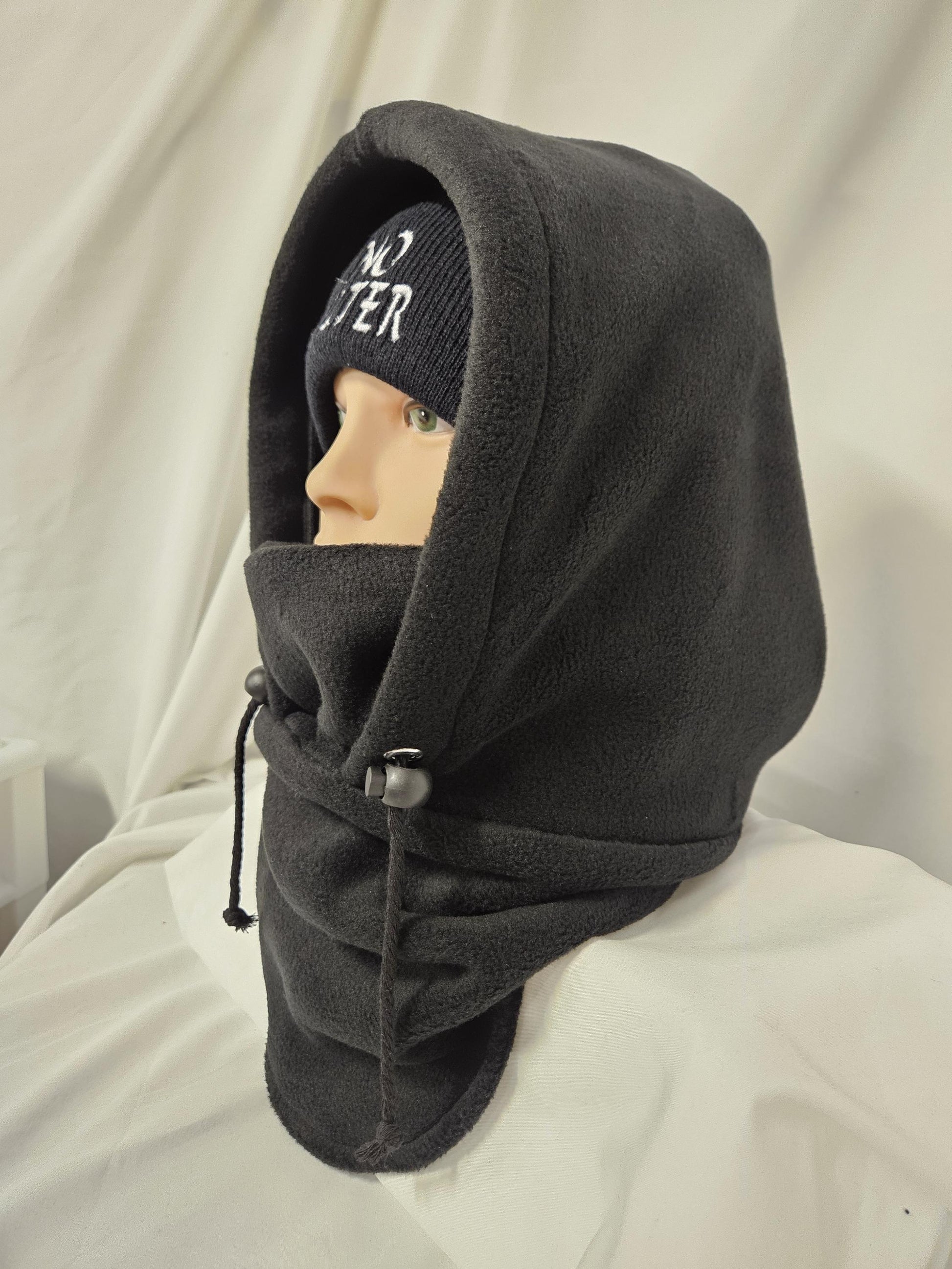 No Filter Winter Bundle | Embroidered Beanie & Fleece Balaclava Set | Cold Weather Face Cover | Cozy Winter Gear | Unisex sz M