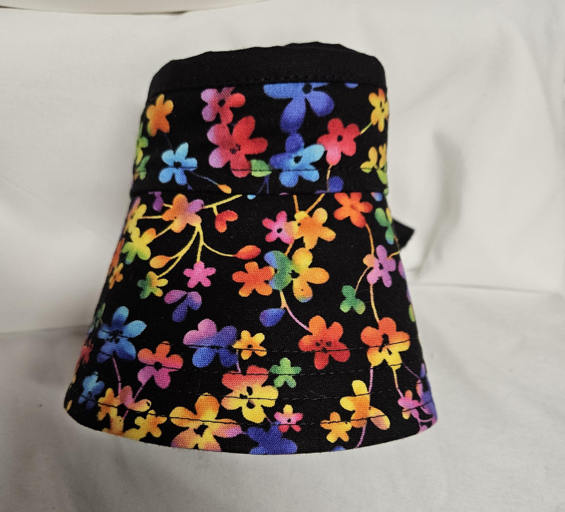 Foldable Floral Sun Visor | Roll-Up Travel Visor Hat | Handmade Wide Brim Visor | Adjustable Hook & Loop Closure | Women's Sun Visor