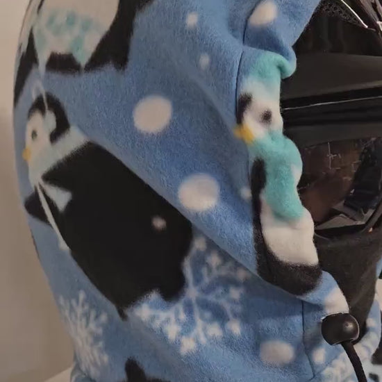 Pinguin Print Large Fleece Ski Helmet Cover
