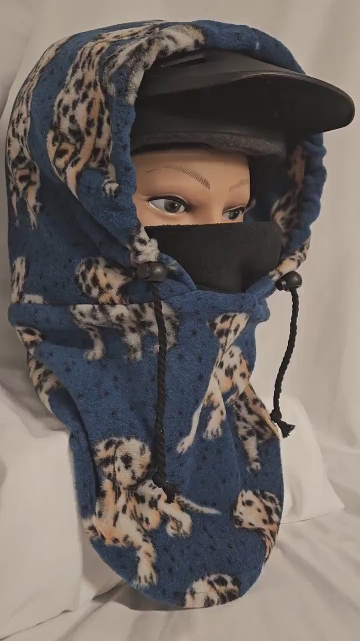 Dalmation Dog Print Anti Pill Large Fleece Ski Helmet Cover