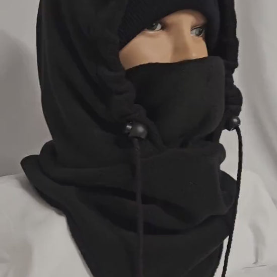 No Filter Winter Bundle | Embroidered Beanie & Fleece Balaclava Set | Cold Weather Face Cover | Cozy Winter Gear | Unisex sz M