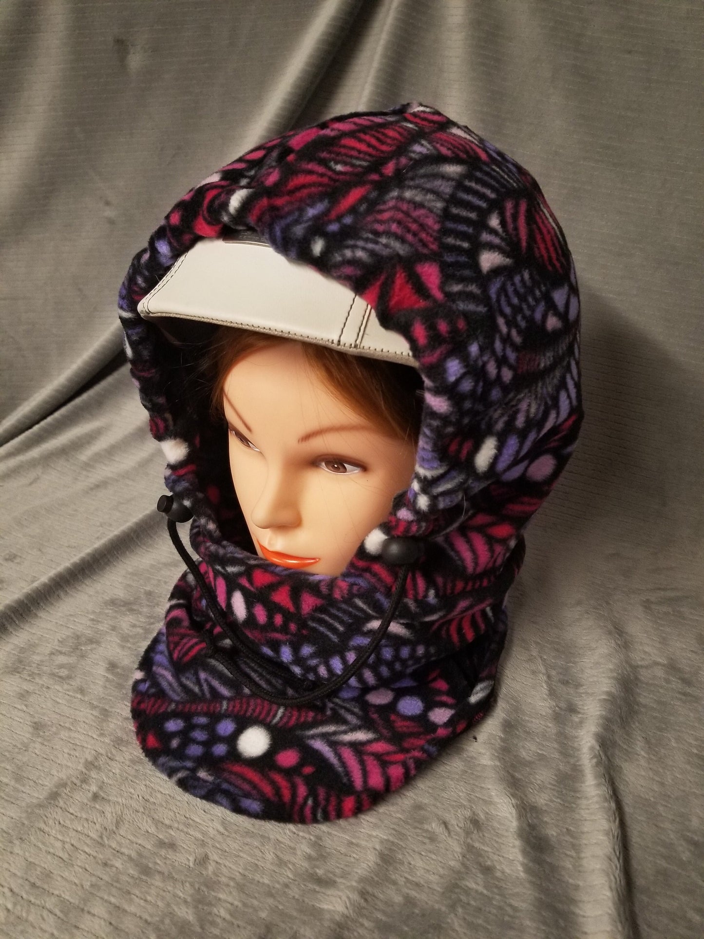 Zentangle Pinks Print Anti Pill Fleece Large Ski Helmet Cover