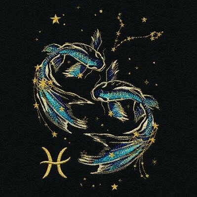 Pisces Messenger Bag, Pisces Constellation Embroidered Bag in Black, Zodiac, Horoscope, Astrology Embroidered Messenger Bag made to order