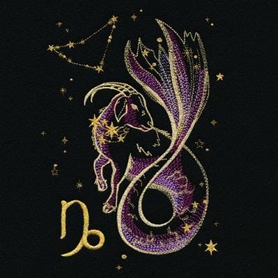 Capricorn Messenger Bag, Capricorn Constellation Embroidered Messenger Bag in Black, Zodiac, Horoscope Astrology Messenger Bag made to order