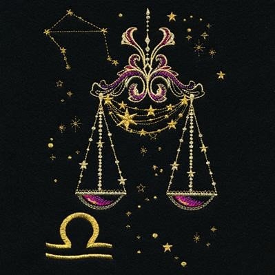 Libra Hoodie, Libra Constellation Embroidered Hoodie in Black, Zodiac Hoodie, Horoscope Hoodie, Astrology Hoodie, Birthday Hoodie