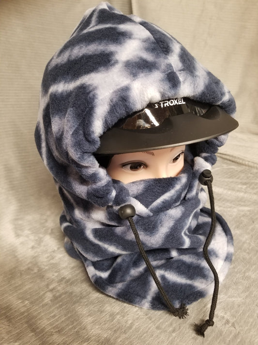 Blue Geometric Soft Luxe Fleece Ski Helmet Cover