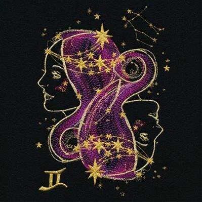 Gemini Sweatshirt, Gemini Constellation Embroidered Sweatshirt in Black, Zodiac Sweatshirt Horoscope Sweatshirt, Astrology Sweatshirt