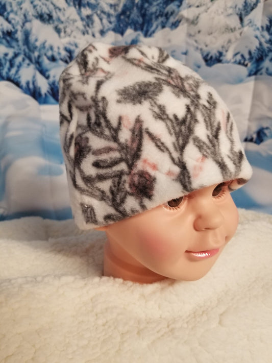 Girls Fleece Beanie for 6 to 12 months 18 inches, Winter Hat for Infants, Handmade Winter Hat, Handmade Winter Beanie, Infant Fleece Hat
