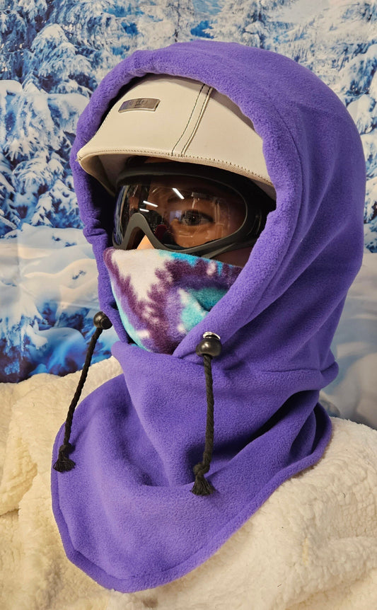 Purple Large Anti Pill Fleece Ski Helmet Cover