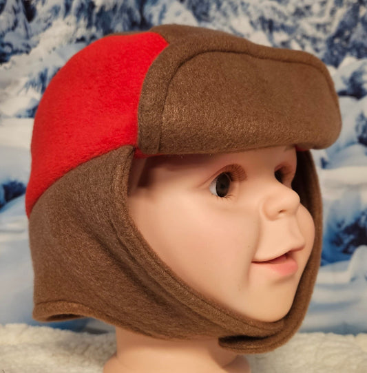 Brown and Red Accent Children's Winter Hat