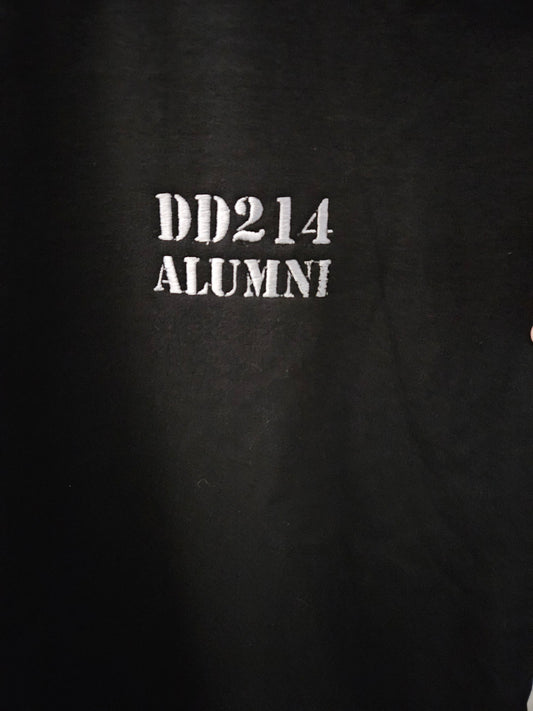 Black DD214 Alumni Embroidered Zippered Hoodie