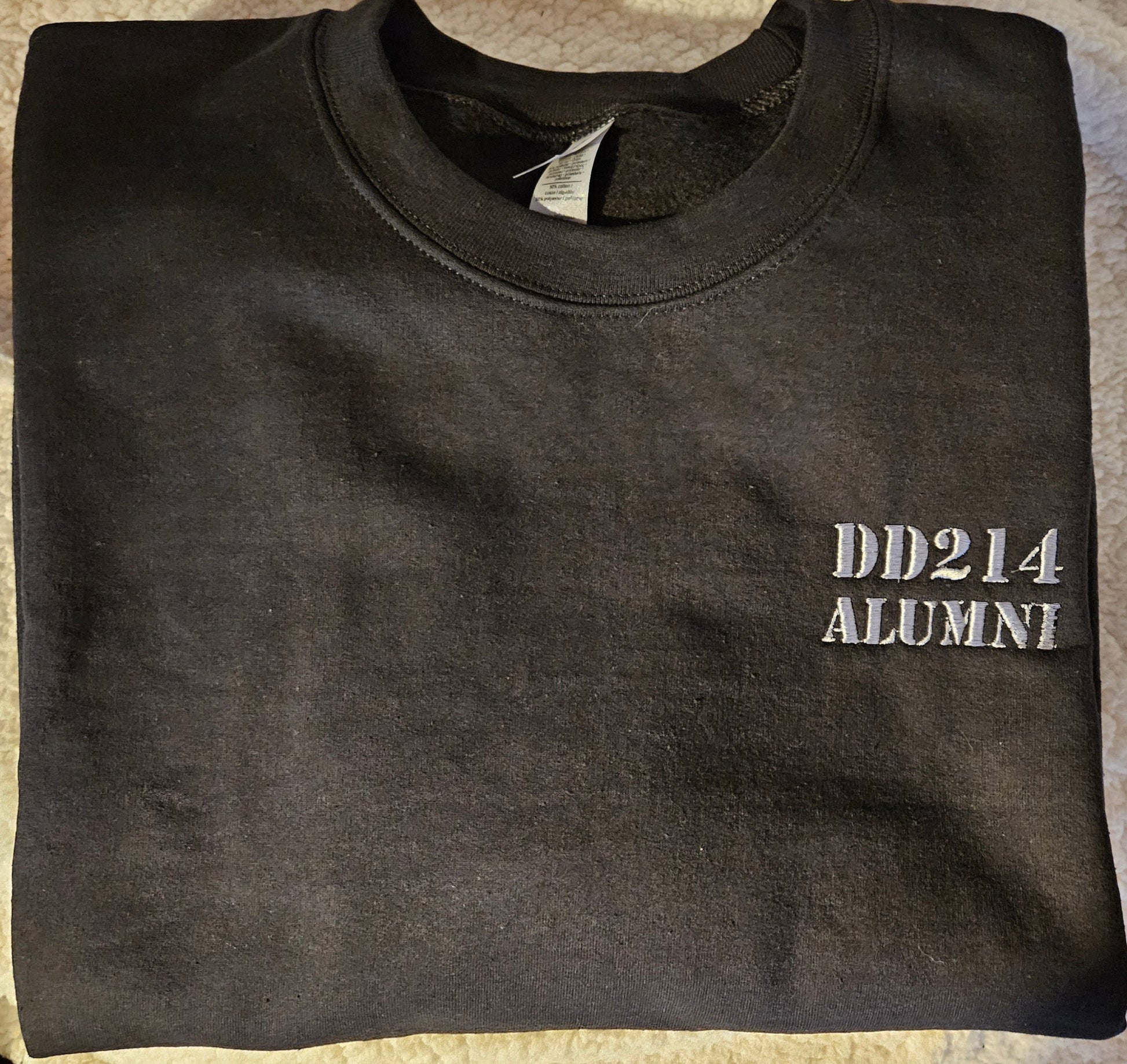 Black DD214 ALUMNI Embroidered T shirt